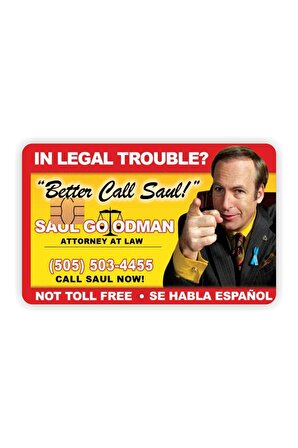 Better Call Saul Kartviziti Kart Kaplama Sticker Kart Etiketi