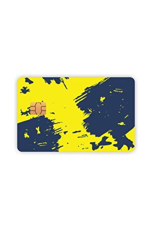 Sarı Lacivert Kart Kaplama Sticker Kredi Kartı Sticker