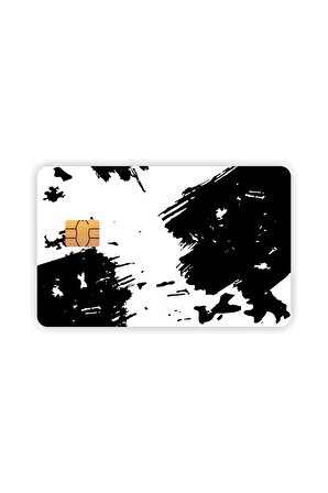 Siyah Beyaz Kart Kaplama Sticker Kredi Kartı Sticker
