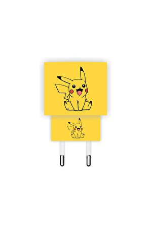 Iphone 20w Şarj Aleti Kaplaması Pikachu Şarj Aleti Sticker