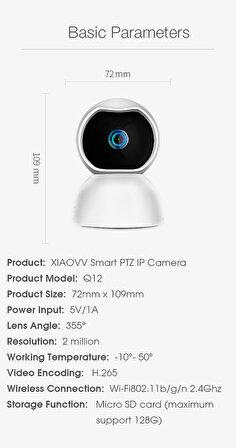 QASUL Wifi Cmr26 Güvenlik Kamerası 2mp 1080p Hd Akıllı Ip Kamera Onvif V380 Pro 360°