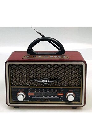 Meier M-156bt Bluetooth Hoparlör Ahşap Görünümlü Nostaljik Fm Radyo Sd/usb/aux