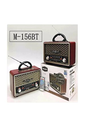 Meier M-156bt Bluetooth Hoparlör Ahşap Görünümlü Nostaljik Fm Radyo Sd/usb/aux