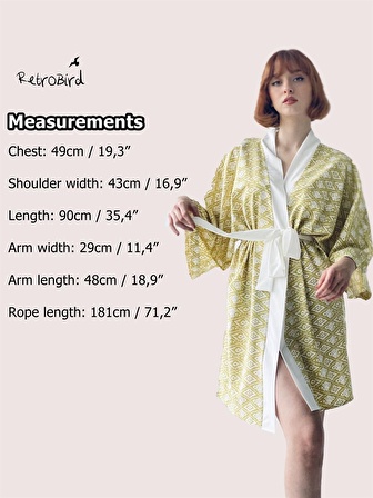 Retrobird Garnili Kimono Kadın Hardal