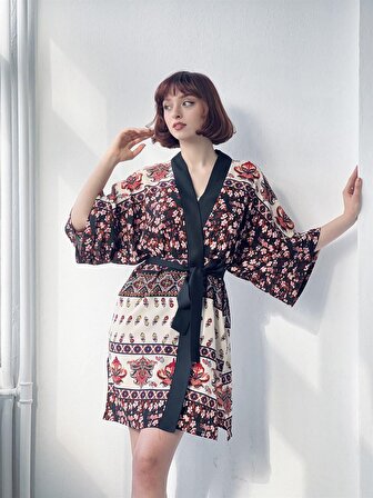 Retrobird Etnik Kimono Kadın Çok Renkli