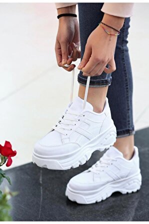  Desenli Şık Günlük Kadın Spor Ayakkabı Yüksek Taban 6 Cm Rahat Hafif Sneaker