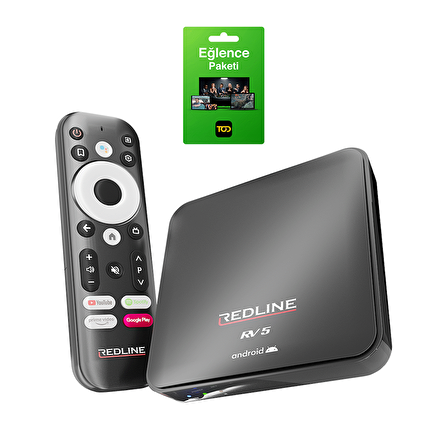 Redline RV 5 4K Ultra HD Android TV Box - 12 Aylık TOD Eğlence Paketi