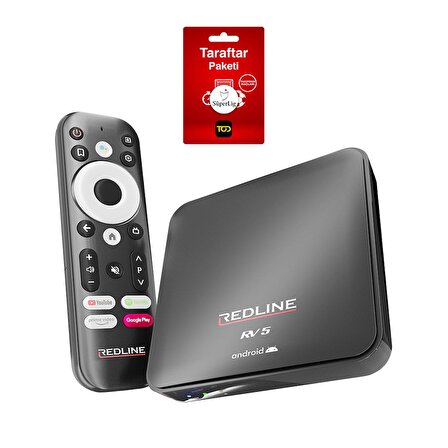 Redline RV 5 4K Ultra HD Android TV Box - 3 Aylık TOD Taraftar Paketi
