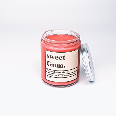 Sweet Gum Kokulu Renkli Cam Soya Mum 200GR.