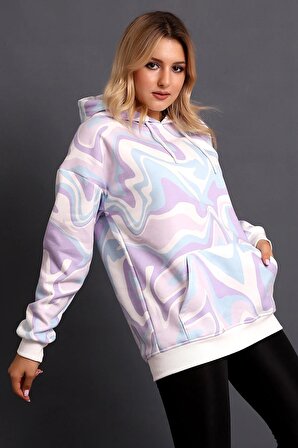 3 Iplik Polarlı Renkli Tasarımlı Unisex Sweatshirt