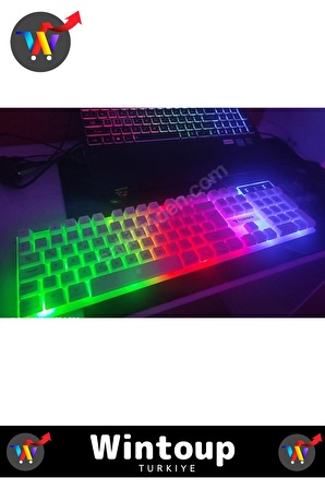 Rgb Oyun Klavyesi Gaming Rgb Led Kablolu Beyaz