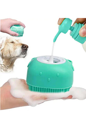 1 Adet Şampuan Hazneli Köpek Yıkama Kesesi Katlanabilir Mama Su Kabı Köpek Isırma Oyuncağı Seti