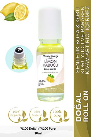 Doğal Roll on, Lİmon Kabuğu Uçucu Yağı, Jojoba yağı.  10ml