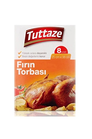 Tuttaze Yanmaz Fırın Torbası 25cm x 38cm 8 li