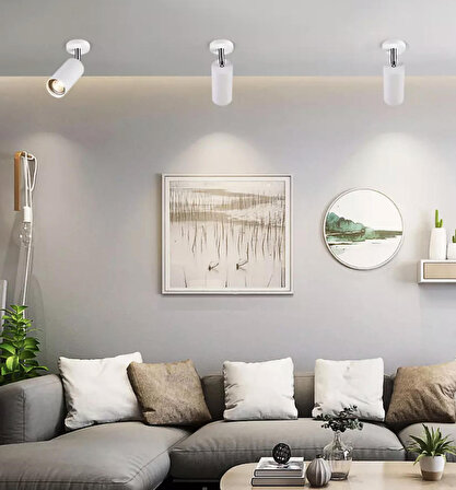 Rsylight Metal Dekoratif Oturma Odası - Yatak Odası Spot Beyaz 3'lü Aplik 