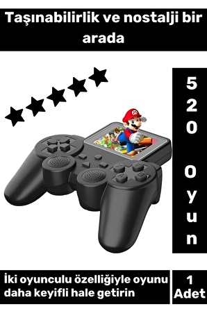 Atari Oyun Konsolu 500 Adet Nostalji Retro Oyun Taşınabilir Tek Konsol Gameboy Super Mario