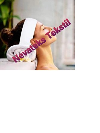 Wellsoft Kumaş Bayan Makyaj Kuaför Spor Spa Saç Bandanası Beyaz 64 x 10 CM