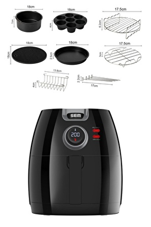 Aircook Sc301 Yağsız Kızartma Sıcak Hava Fritöz-airfryer Ve Pişirme Aparatları-aksesuarları