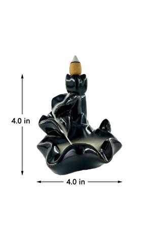 Zen Dekoratif Geri Akışlı Şelale Tütsülük + 5 Adet Şelale Tütsü Konlsi  3-q