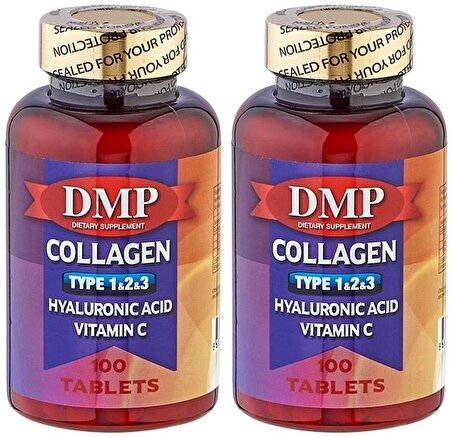 Dmp Hidrolize Kolajen Tip 1-2-3 2x100 Tablet Hyaluronik Asit Vitamin C Vitamini 