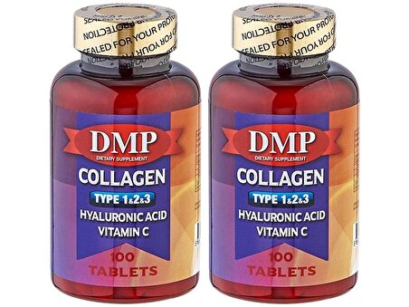 Dmp Kolajen Tip 1-2-3 2x100 Tablet Hyaluronik Asit Vitamin C Vitamini Collagen Hyarulonic Acid 