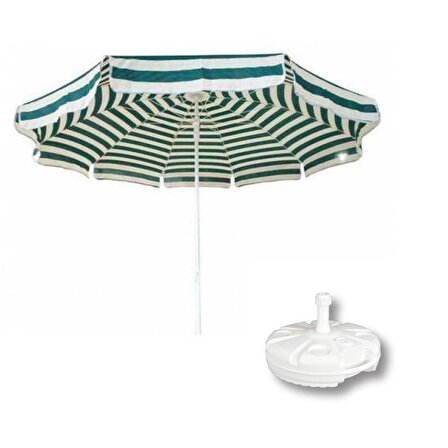 Plaj Şemsiyesi - Balkon - Bahçe - Teras Şemsiyesi - 2metre Şemsiye + Şemsiye Bidonu