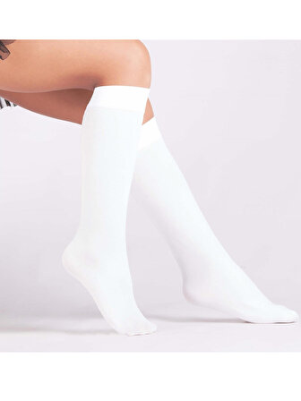 secret moda Mikro 50 Daymod Çocuk Beyaz Dizaltı Çorabı 8 12 Yaş