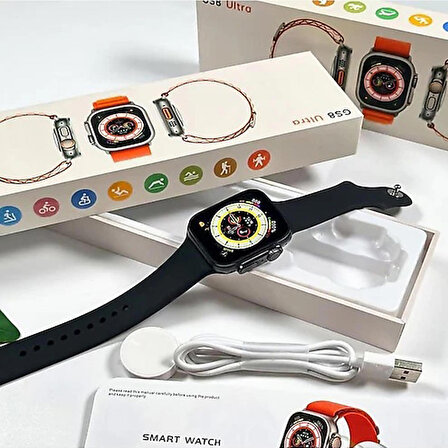Gs8 Ultra Watch 8 Ultra 2.05 Inç Akıllı Saat SİYAH RENK