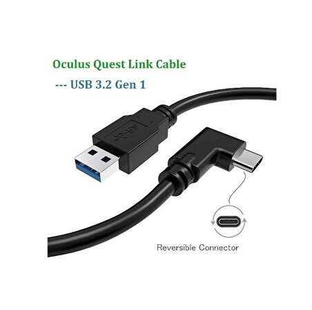 Oculus Quest Link Kablosu 5 Metre Vr Gözlük USB 3.2 Type C Kablo Vr Kablo