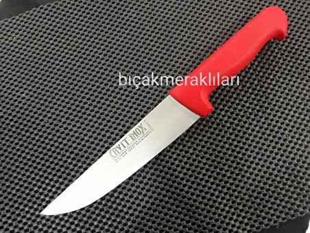 Cavit T5 Paslanmaz Çelik No:3 Kasap ve Mutfak Bıçağı Kırmızı