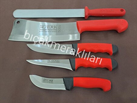 Pro Türk Kurban Bıçağı Seti 5'li Kırmızı 