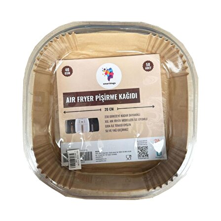 Filtermax Yağlı Airfryer Fırın Fritöz Tepsi Pişirme Kızartma Kağıdı - Kare - 20 Cm. - 500 Adet
