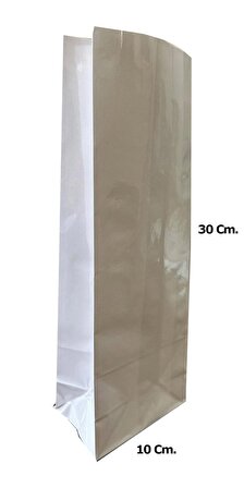Laminelli Kraft Beyaz Kese Kağıdı - Küçük Boy - 10 x 30 Cm. - 20 Adetlik 5 Paket