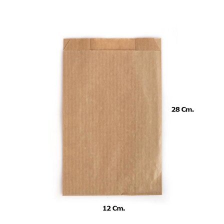 Kraft Baget Ekmek Fırın Kese Kağıdı - Küçük boy - 12 x 28 Cm. - 0.5 Kg. - Ortalama 100 Ad - Paket
