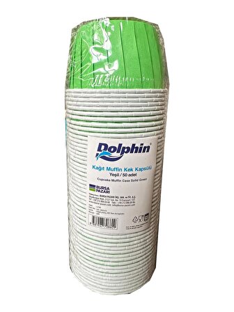 Dolphin Muffin Kağıt Karton Yeşil Cupcake Kek Kalıbı Kapsülü Kabı - 50 Adetlik 1 Paket