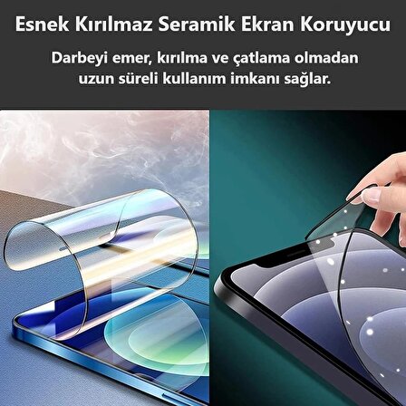 Apple iPhone 13 uyumlu, Kırılmaz Cam Tam Kaplayan Seramik Esnek Ekran Koruyucu