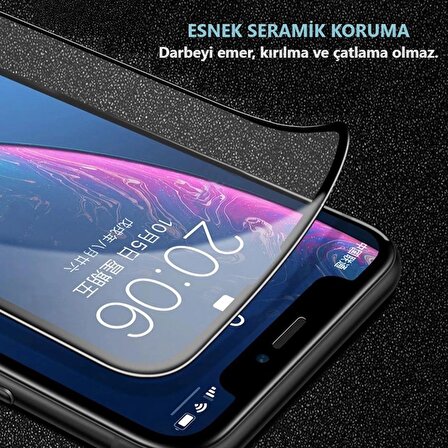 SAMSUNG Galaxy A20 uyumlu, Kırılmaz Cam Tam Kaplayan Seramik Esnek Ekran Koruyucu