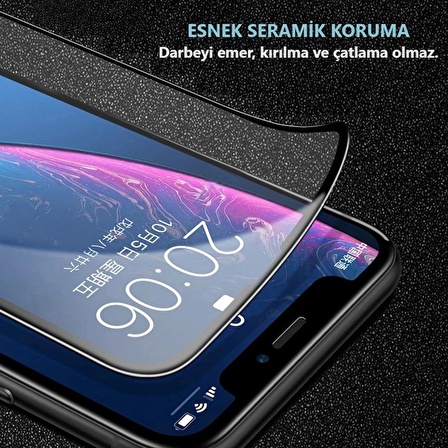 Xiaomi Redmi 9 uyumlu, Kırılmaz Cam Tam Kaplayan Seramik Esnek Ekran Koruyucu