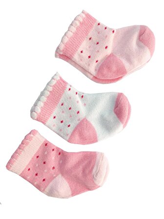 6 Çift Kız Bebek Çorap 0-9 Ay STL6003