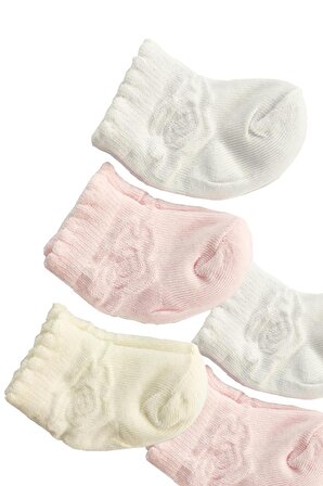 6 Çift Kız Bebek Çorap 0-9 Ay STL6004