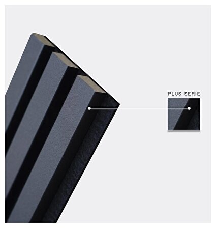 Akupanel Plus Seri Siyah Renk Akustik Ahşap Duvar Paneli 60CMX240CM