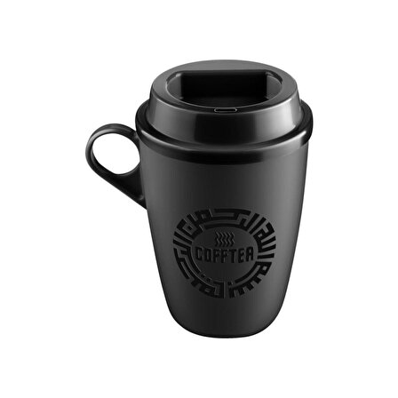 Tuffex Kahve Bardağı- Mug - Taşınabilir - Kulplu Siyah