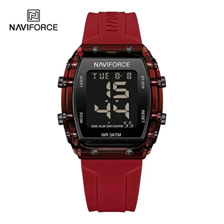 Naviforce 7102 Digital Kırmızı Silikon Kayış Kol Saati