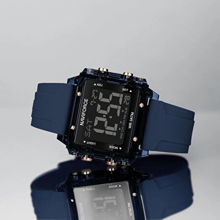 Naviforce 7102 Digital Mavi Silikon Kayış Kol Saati