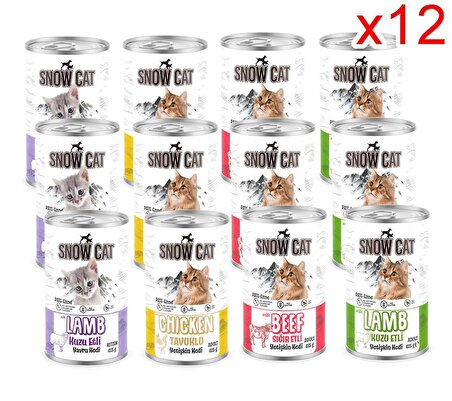 Snow Cat Karışık Kedi Konserve 400gr-12 Adet