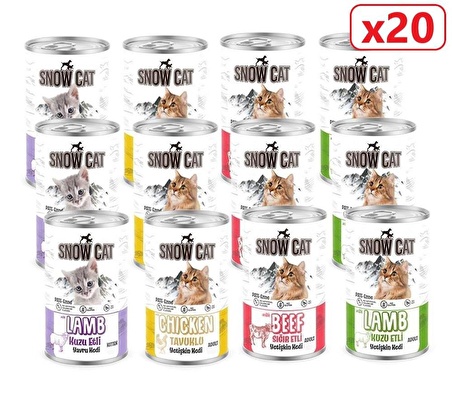 Snow Cat Karışık Kedi Konserve 400gr-20 Adet