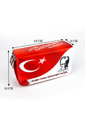 Kalem Kutusu Atatürk  Orginazer Üç Bölmeli (Kalemlik)