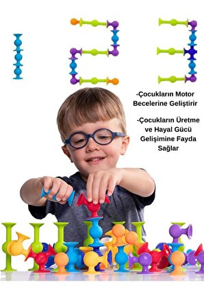 Vakum Molekül 25 Parça Yapı Taşları Fidget Duyusal Eğitici Oyuncak Squigz Lego Yapboz Popit VANTUZ