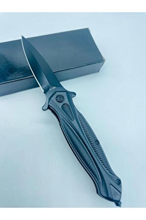 Stainless Siyah Kasa Bıçak Yarıoto Çakı //JL-05B-19cm