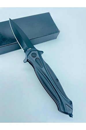 Stainless Siyah Kasa Bıçak Yarıoto Çakı //JL-05B-19cm